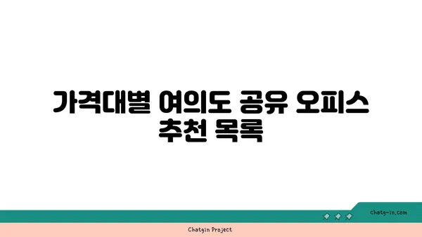 여의도 공유 오피스 추천: 비즈니스 요구 사항에 최적의 옵션
