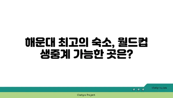 해운대에서 월드컵 경기 생중계 보는 최고의 숙소