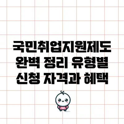 국민취업지원제도 완벽 정리: 유형별 신청 자격과 혜택