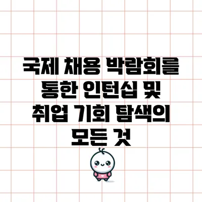국제 채용 박람회를 통한 인턴십 및 취업 기회 탐색의 모든 것