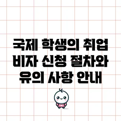 국제 학생의 취업 비자 신청 절차와 유의 사항 안내