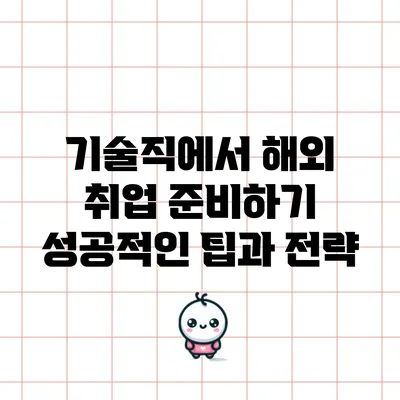 기술직에서 해외 취업 준비하기: 성공적인 팁과 전략