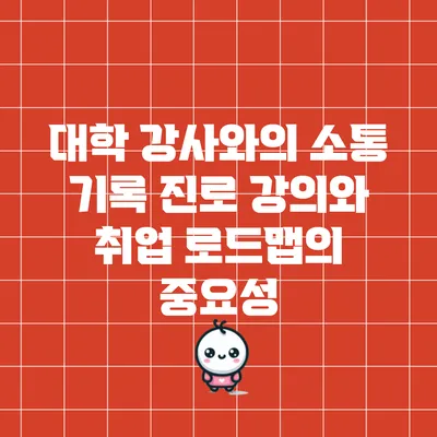대학 강사와의 소통 기록: 진로 강의와 취업 로드맵의 중요성