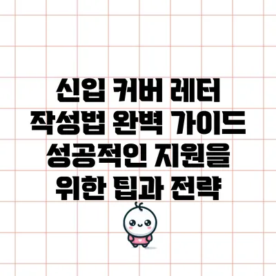 신입 커버 레터 작성법 완벽 가이드: 성공적인 지원을 위한 팁과 전략
