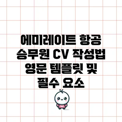 에미레이트 항공 승무원 CV 작성법: 영문 템플릿 및 필수 요소