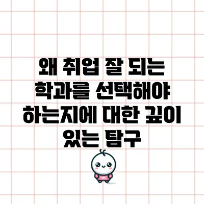 왜 취업 잘 되는 학과를 선택해야 하는지에 대한 깊이 있는 탐구