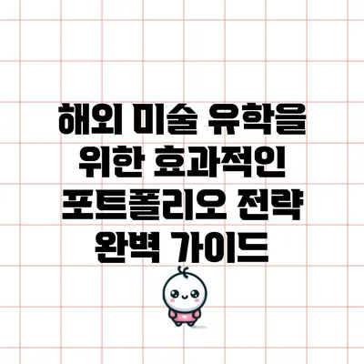 해외 미술 유학을 위한 효과적인 포트폴리오 전략 완벽 가이드