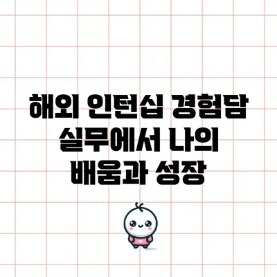 해외 인턴십 경험담: 실무에서 나의 배움과 성장