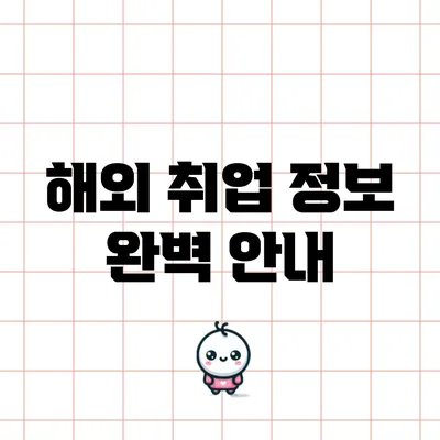 해외 취업 정보 완벽 안내