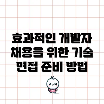 효과적인 개발자 채용을 위한 기술 면접 준비 방법