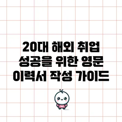 20대 해외 취업 성공을 위한 영문 이력서 작성 가이드