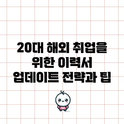 20대 해외 취업을 위한 이력서 업데이트 전략과 팁