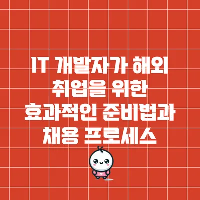 IT 개발자가 해외 취업을 위한 효과적인 준비법과 채용 프로세스