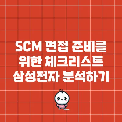 SCM 면접 준비를 위한 체크리스트: 삼성전자 분석하기