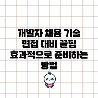 개발자 채용 기술 면접 대비 꿀팁: 효과적으로 준비하는 방법