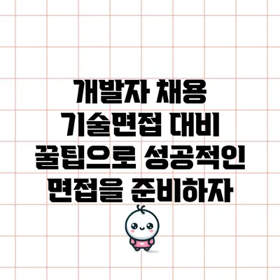 개발자 채용 기술면접 대비 꿀팁으로 성공적인 면접을 준비하자
