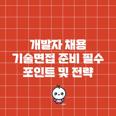 개발자 채용 기술면접 준비 필수 포인트 및 전략