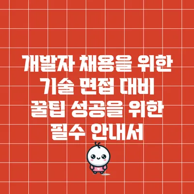 개발자 채용을 위한 기술 면접 대비 꿀팁: 성공을 위한 필수 안내서