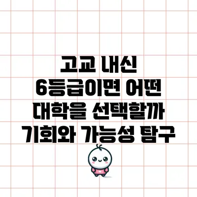 고교 내신 6등급이면 어떤 대학을 선택할까? 기회와 가능성 탐구