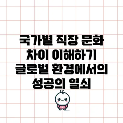 국가별 직장 문화 차이 이해하기: 글로벌 환경에서의 성공의 열쇠