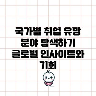 국가별 취업 유망 분야 탐색하기: 글로벌 인사이트와 기회