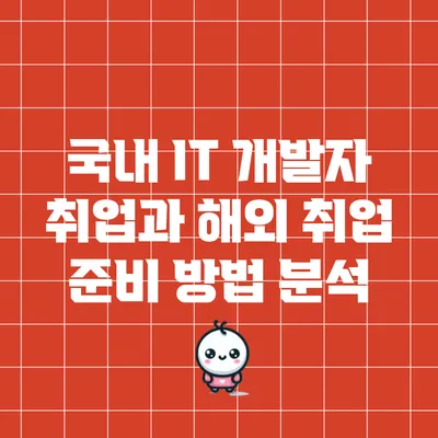 국내 IT 개발자 취업과 해외 취업 준비 방법 분석