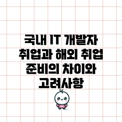 국내 IT 개발자 취업과 해외 취업 준비의 차이와 고려사항