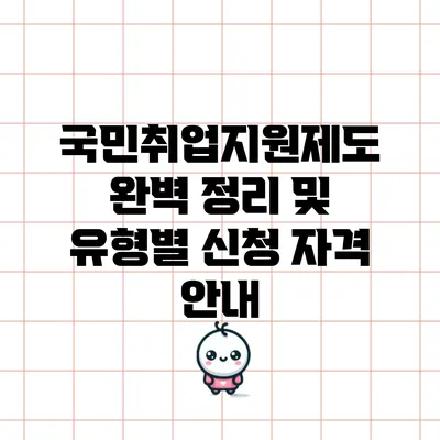 국민취업지원제도 완벽 정리 및 유형별 신청 자격 안내