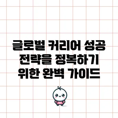 글로벌 커리어 성공 전략을 정복하기 위한 완벽 가이드