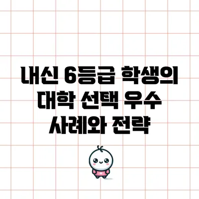 내신 6등급 학생의 대학 선택 우수 사례와 전략