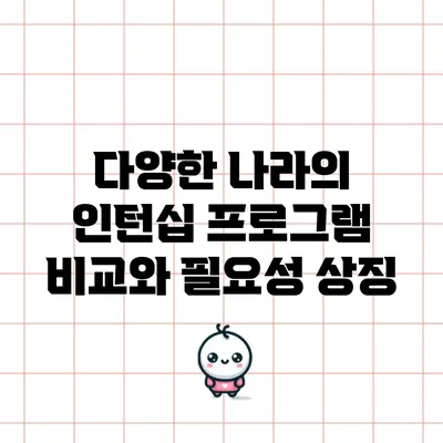 다양한 나라의 인턴십 프로그램 비교와 필요성 상징