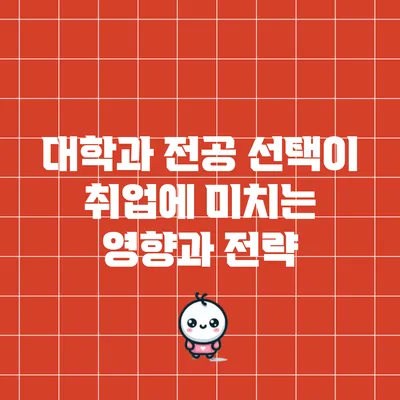 대학과 전공 선택이 취업에 미치는 영향과 전략