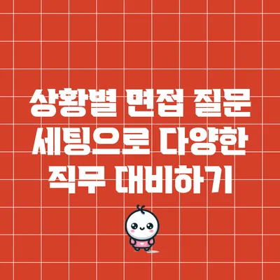 상황별 면접 질문 세팅으로 다양한 직무 대비하기