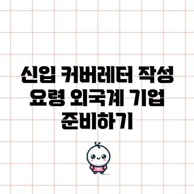 신입 커버레터 작성 요령: 외국계 기업 준비하기