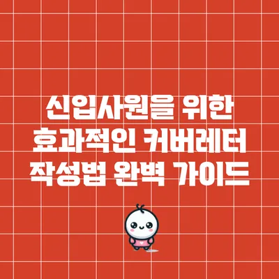 신입사원을 위한 효과적인 커버레터 작성법 완벽 가이드