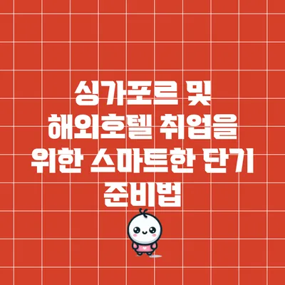 싱가포르 및 해외호텔 취업을 위한 스마트한 단기 준비법