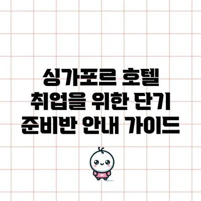 싱가포르 호텔 취업을 위한 단기 준비반 안내 가이드