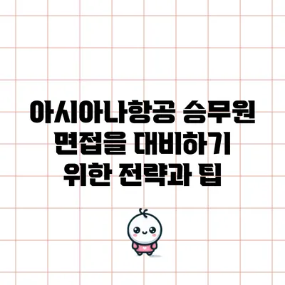 아시아나항공 승무원 면접을 대비하기 위한 전략과 팁