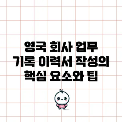 영국 회사 업무 기록: 이력서 작성의 핵심 요소와 팁