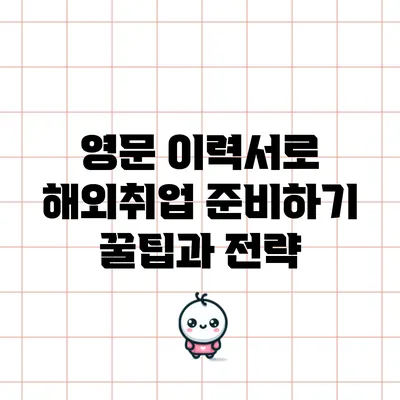 영문 이력서로 해외취업 준비하기: 꿀팁과 전략