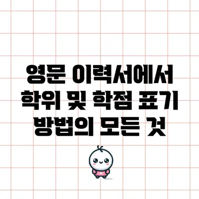 영문 이력서에서 학위 및 학점 표기 방법의 모든 것
