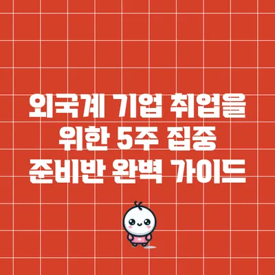 외국계 기업 취업을 위한 5주 집중 준비반 완벽 가이드