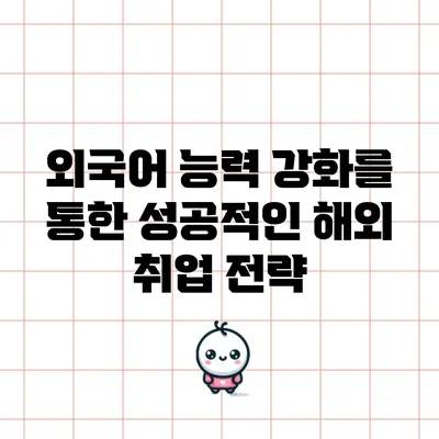 외국어 능력 강화를 통한 성공적인 해외 취업 전략
