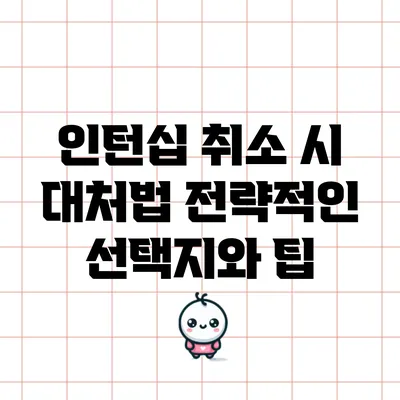 인턴십 취소 시 대처법: 전략적인 선택지와 팁