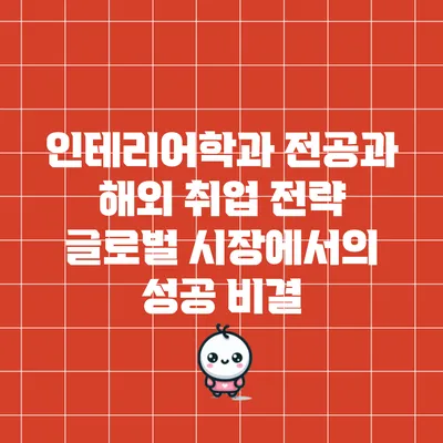 인테리어학과 전공과 해외 취업 전략: 글로벌 시장에서의 성공 비결