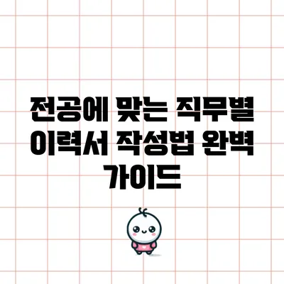 전공에 맞는 직무별 이력서 작성법 완벽 가이드