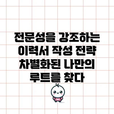 전문성을 강조하는 이력서 작성 전략: 차별화된 나만의 루트를 찾다