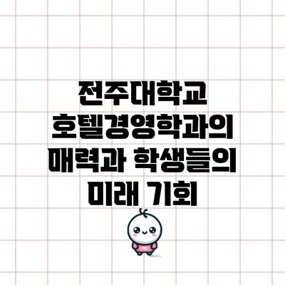 전주대학교 호텔경영학과의 매력과 학생들의 미래 기회