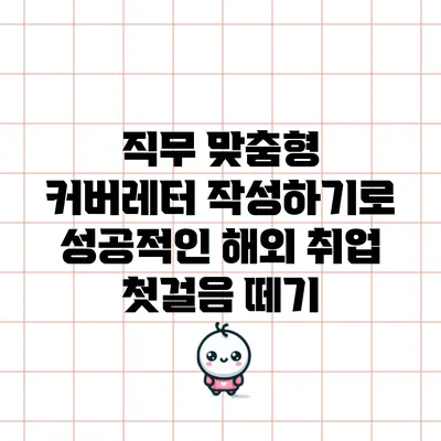 직무 맞춤형 커버레터 작성하기로 성공적인 해외 취업 첫걸음 떼기