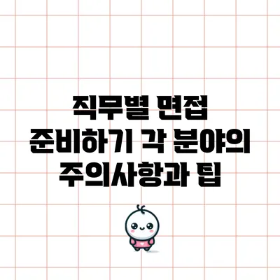 직무별 면접 준비하기: 각 분야의 주의사항과 팁